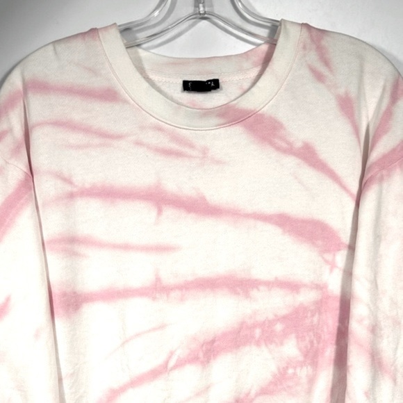 Splendid Tie-dye Barbiecore Pink/White Pullover Sweatshirt Size M - Picture 5 of 9